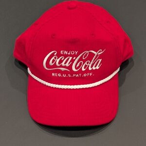 Coca Cola Corduroy Red Snapback One Size Fits All Hat NEW